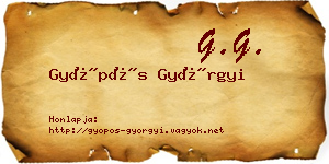 Gyöpös Györgyi névjegykártya